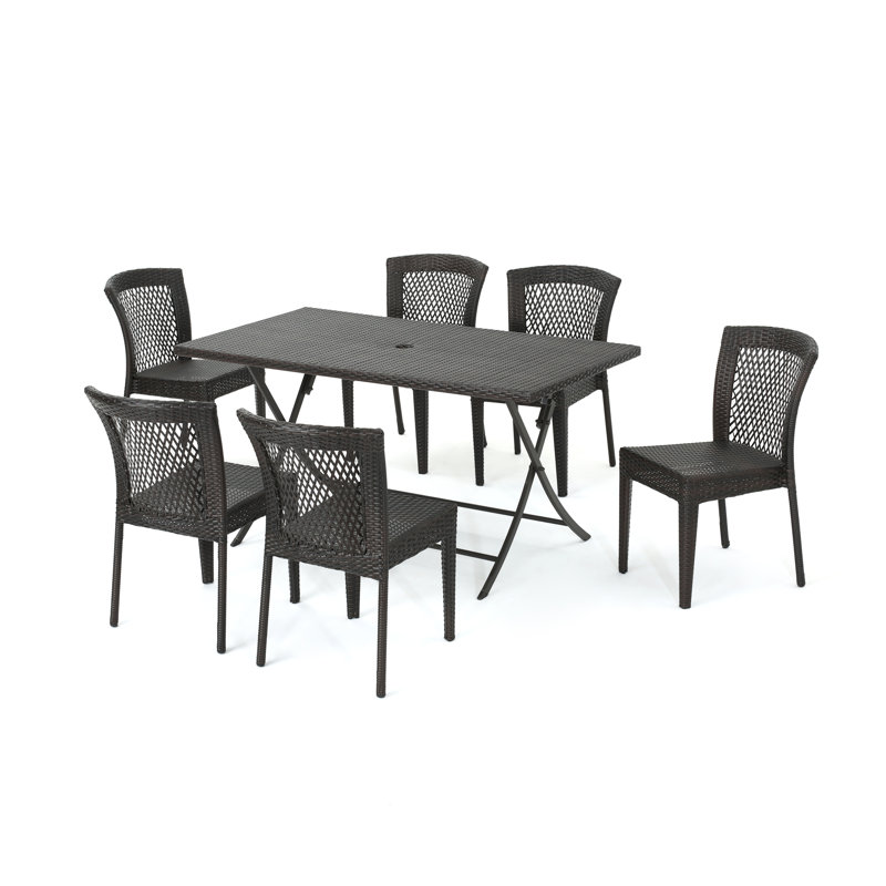 Soumya 6 - Person Rectangular Outdoor Dining Set