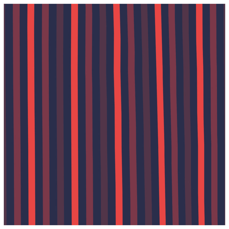 Red Blue Vertical Stripes Double Sided Throw Pillows, 26 x 26 inches