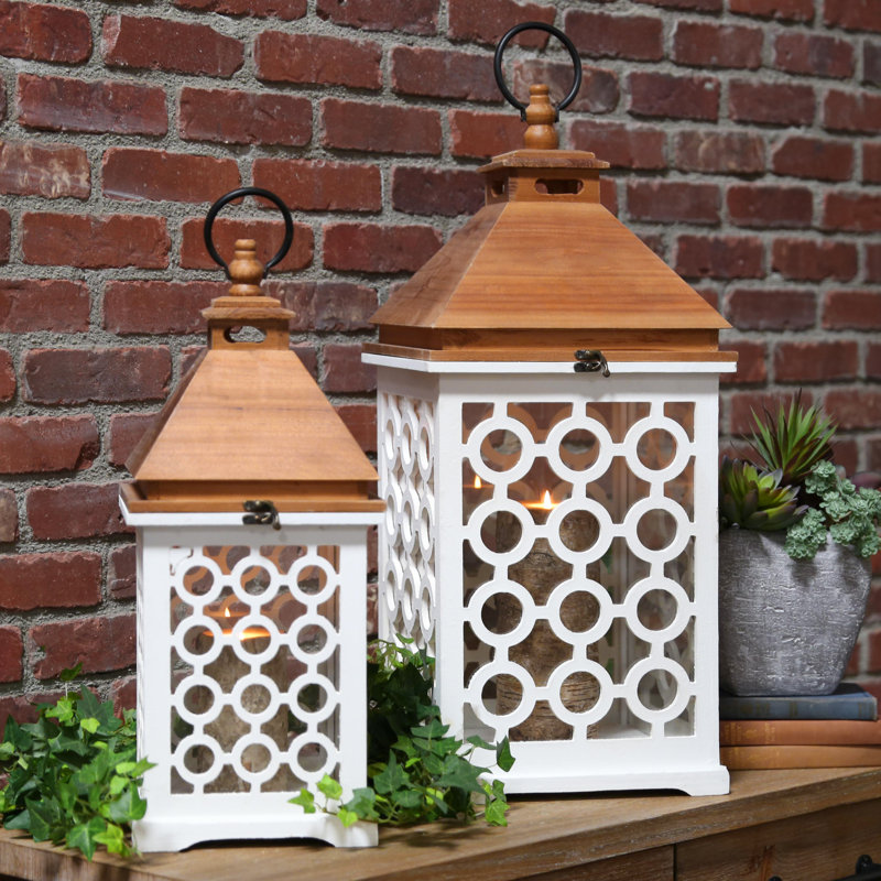 Ensemble de lanternes en bois 2 pièces