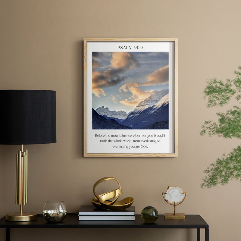 Psalm 90:2 Framed Print - Solid Wood, Natural, 30" H x 24" W