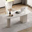 Bureau ovale en bois massif blanc 47,24 "avec 3 tiroirs-108539441