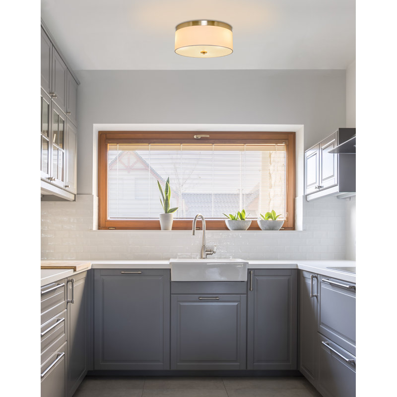 Beytullah Fabric Flush Mount, 7" H x 15" W x 15" D