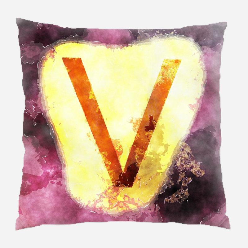 Coussin décoratif aquarelle Quandro, Microsuède, Intérieur