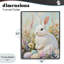 Lapin de Pâques blanc en fleurs giclées encadrées, design par The Prints Vibe-130763269-130763270