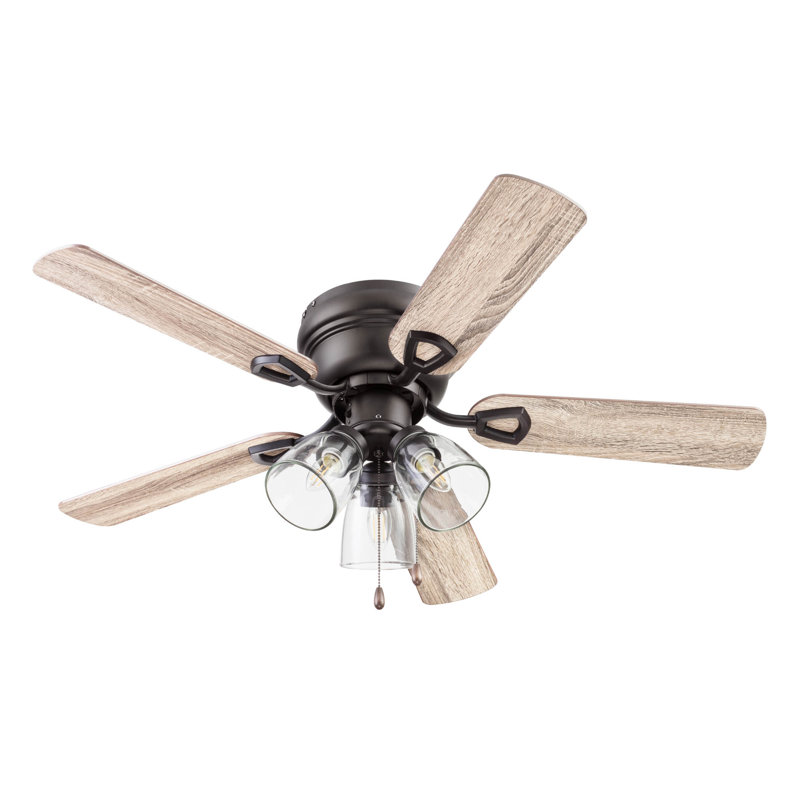 Renton 42'' Ceiling Fan with Light Kit, Espresso Bronze with Dark Chestnut/Rough Pine Blad