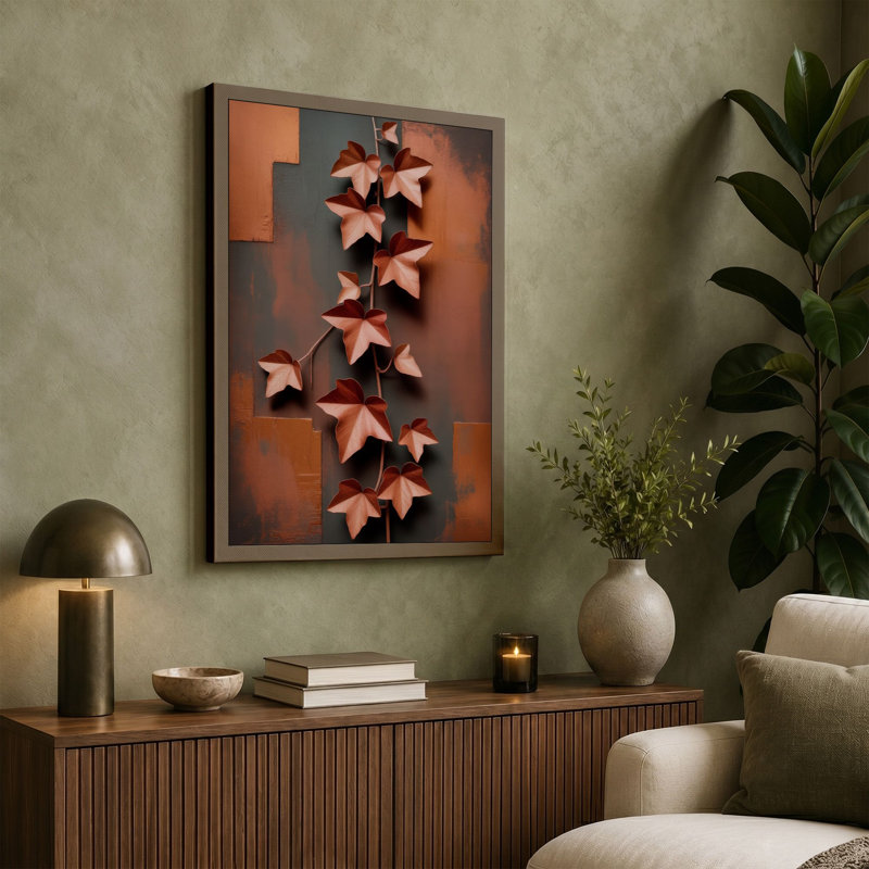 Copper Star Cascade Geometric - Wrapped Canvas, Black Border, 24x16 - 61.0 x 40.6 cm