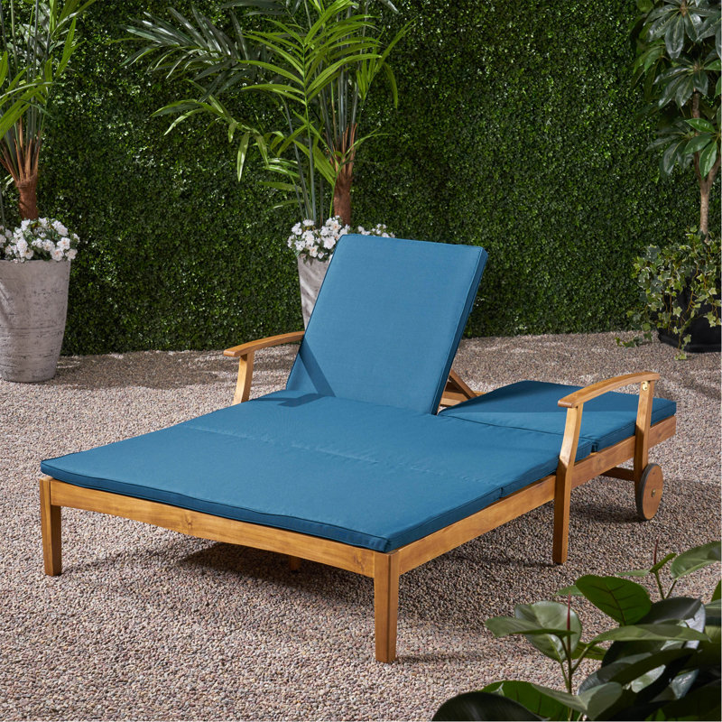 Patio Double Chaise Lounge, Blue