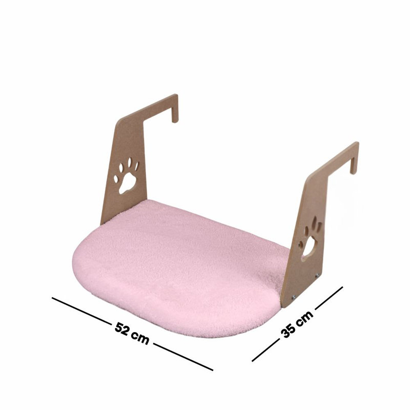 Lit confortable pour chat avec tissu 100% Welsoft, couleur rose, 20,5 po x 13,8 po x 3,9 po | Base durable en panneau de fibres à densité moyenne (0,31 pouce d'épaisseur) | Coussin doux en éponge (0,6 po) | pour le confort et le style de votre ami félin