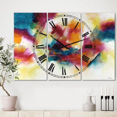 Horloge murale prenant 3 panneaux