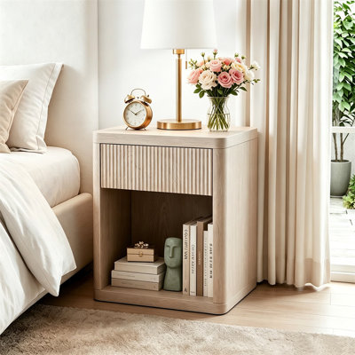 Tables de chevet avec tiroir, tables d'appoint d'appoint avec compartiment ouvert pour le chevet de la chambre à coucher
