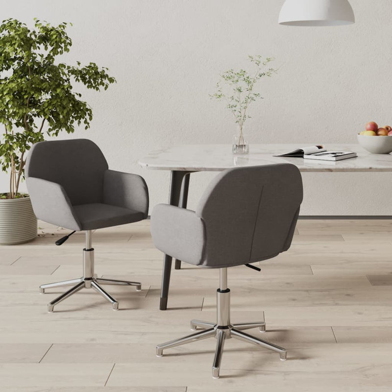 Ensemble de chaises pivotantes 2 pièces Vidaxl, Gris clair