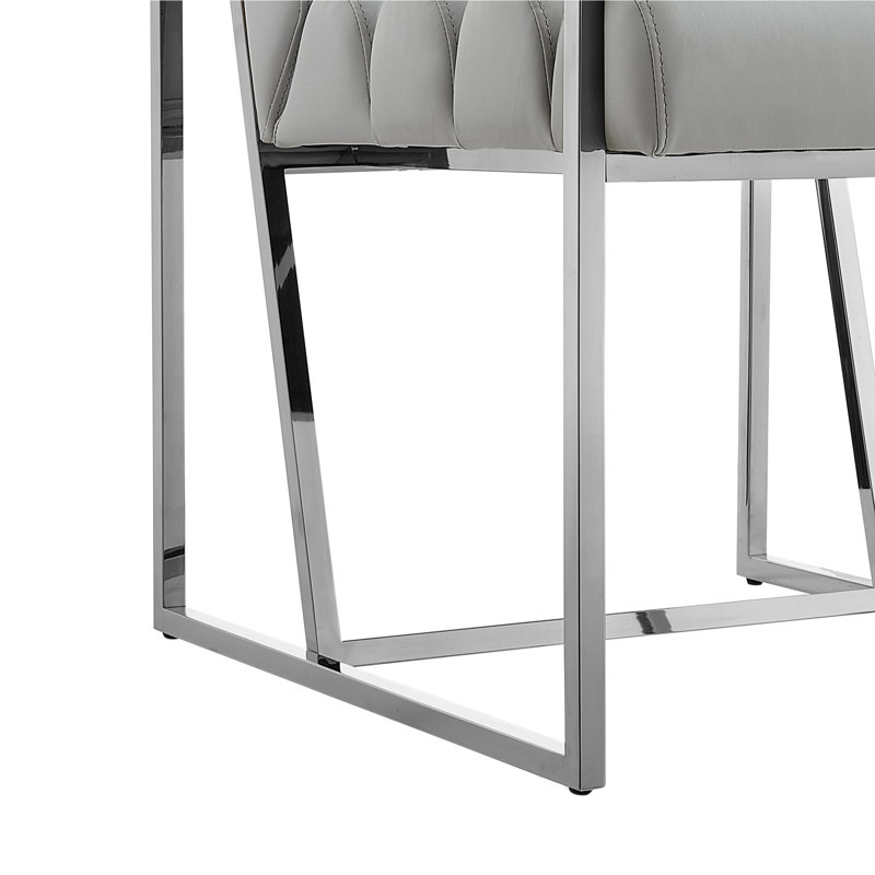 Fauteuil Khole, gris, Chrome