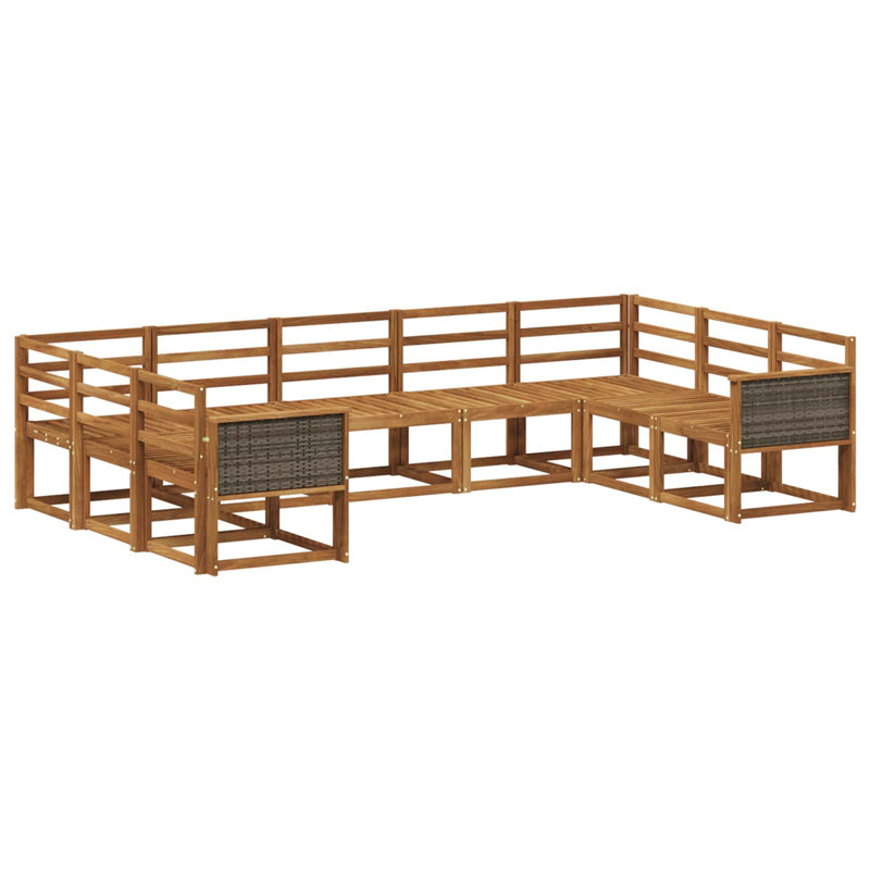 304cm Wide Patio Sectional, Natural/Grey