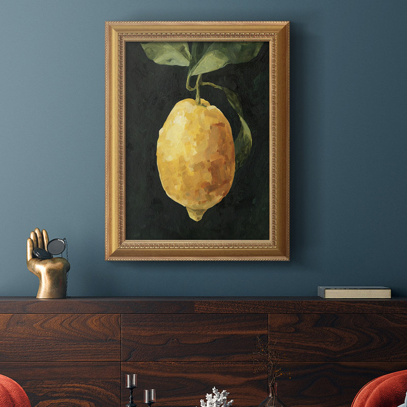 Toile encadrée Premium citron foncé I - prête à être accrochée, H 20 po x l 16 po x P 2,5 po