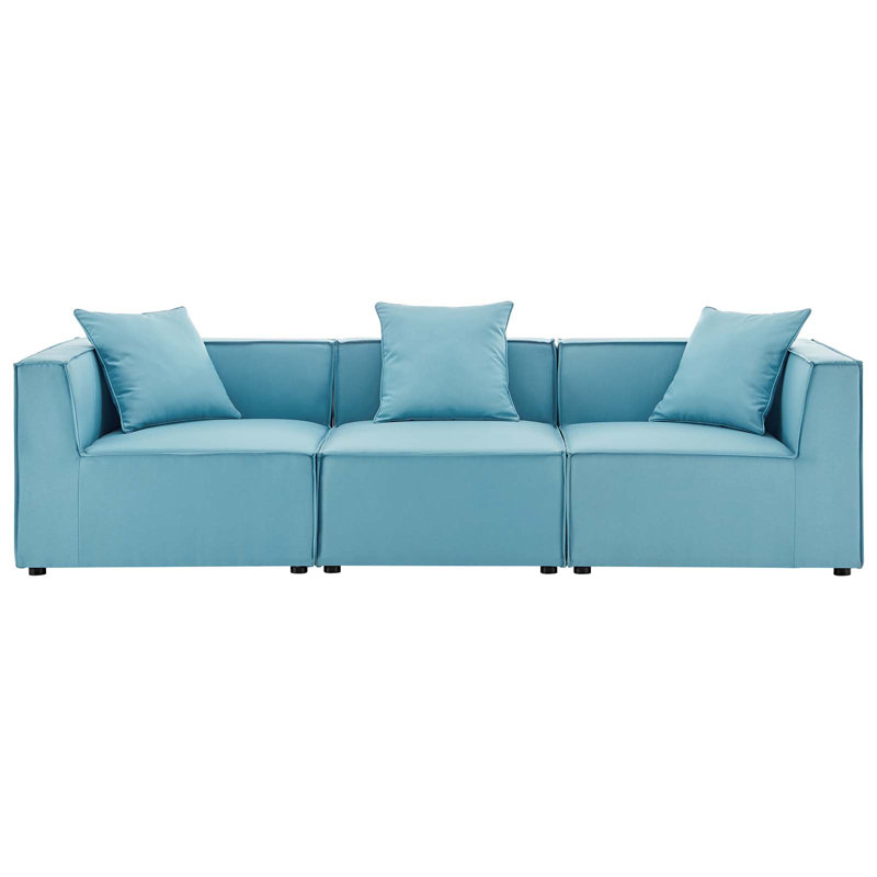 Canapé modulaire rembourré 3 pièces Saybrook, Turquoise