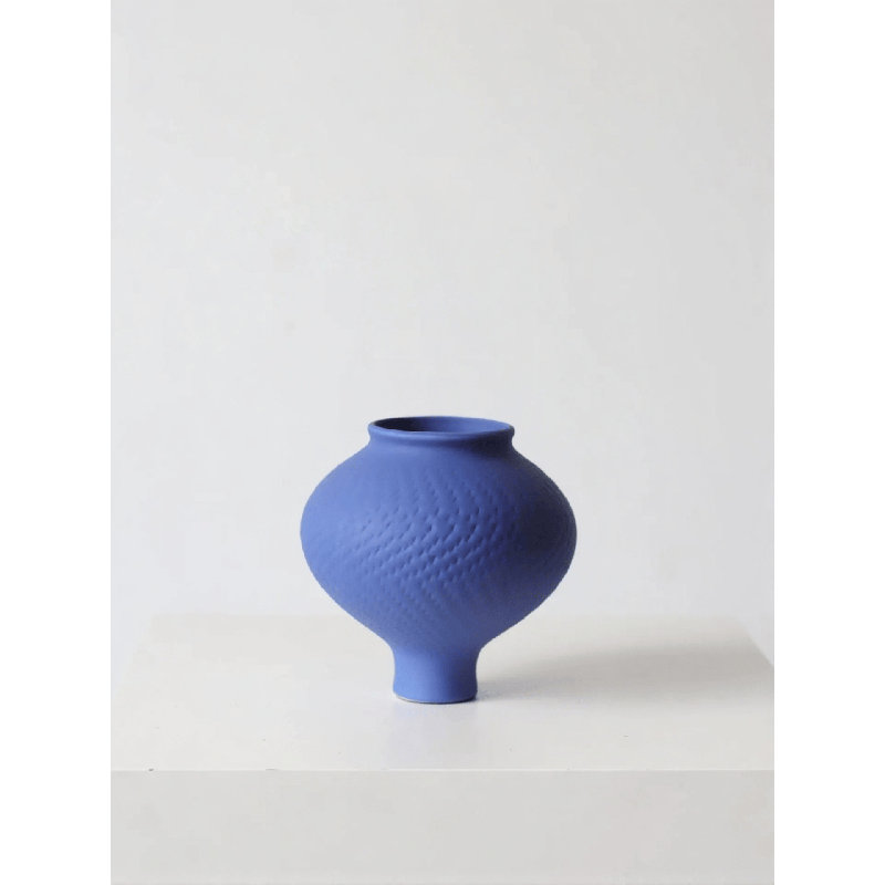 Vase sculpté indigo
