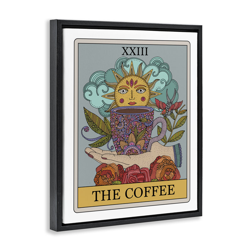 «The Coffee Tarot» par Valentina Harper, Cadre flottant noir de jais, H 21 po x l 17 po