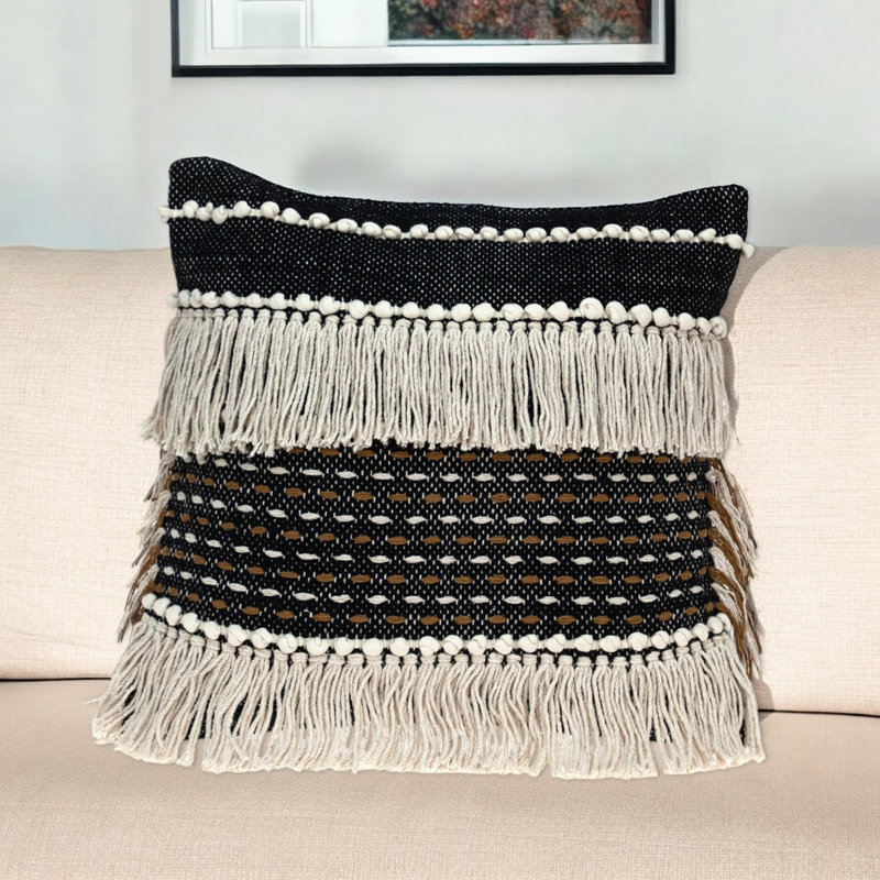 Marley Transitional Black Throw Pillow