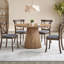 (1 table avec 4 chaises) Ensemble de table de salle à manger en bois, table de cuisine moderne en bois aggloméré et chaises de salle à manger rembourrées Boucle pour la salle à manger, la cuisine et l'espace