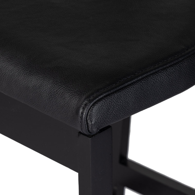 Easah Leather Bar & Counter Stool, Black, Counter Stool (26” Seat Height)