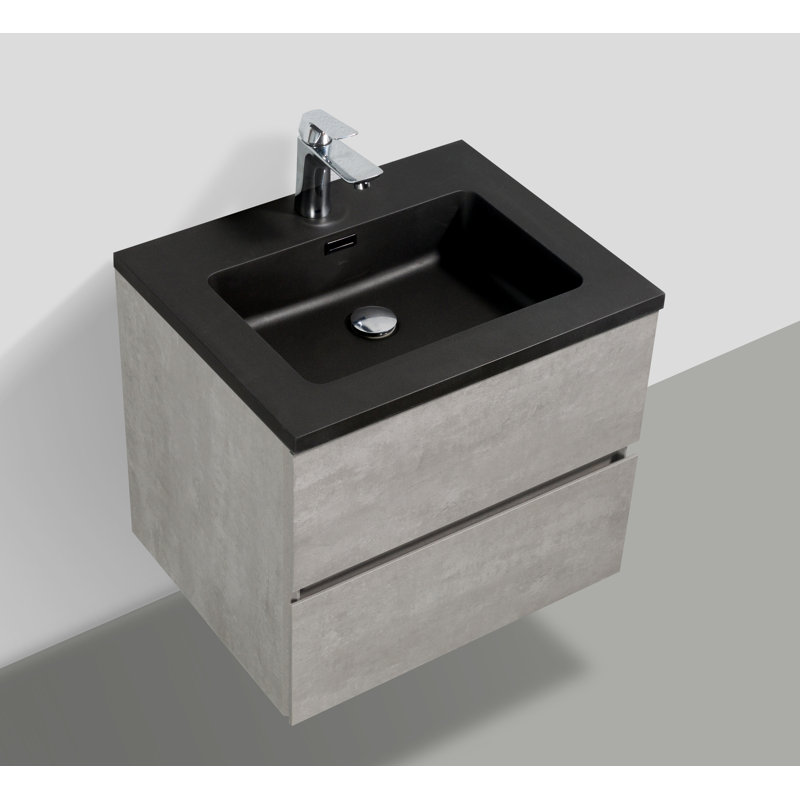 Ensemble de meuble-lavabo simple mural 23,4 po Tesoro