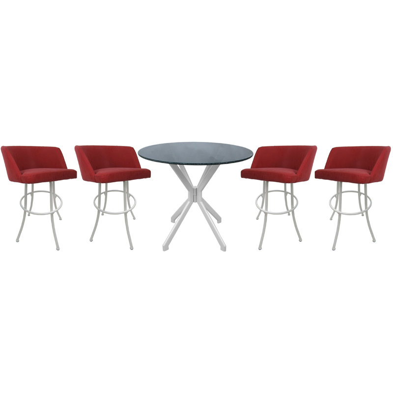 Heldreth 4 - Person Glass Top Four Leg Dining Set, White
