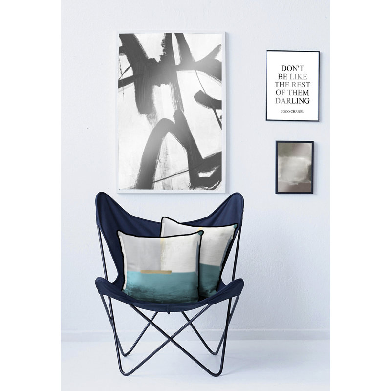 Abstract Square Cushion Cover, 49 x 49cm, Grey/Blue