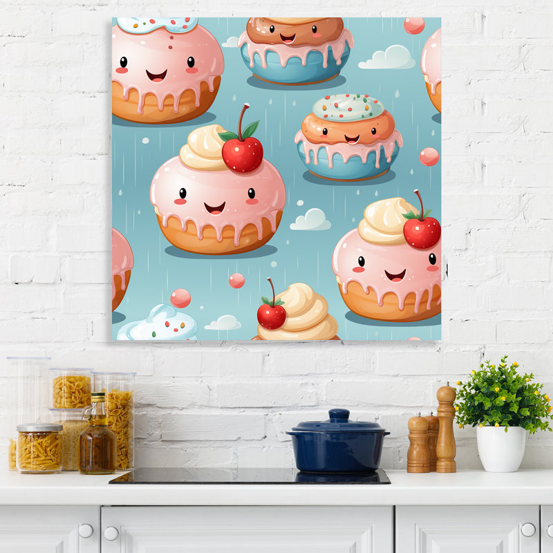 Rose et bleu Donut Kithchen, H 36 po x l 36 po x P 1,5 po