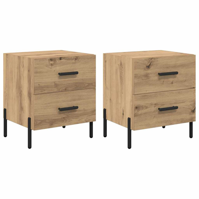 40cm W Manufactured Wood Bedside Table, Artisan Oak