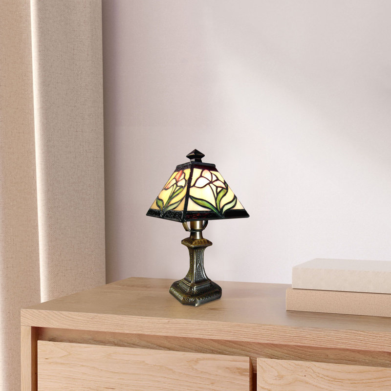 Fine Art Lighting Tiffany Style 11" Pink Lily Mini Table Lamp