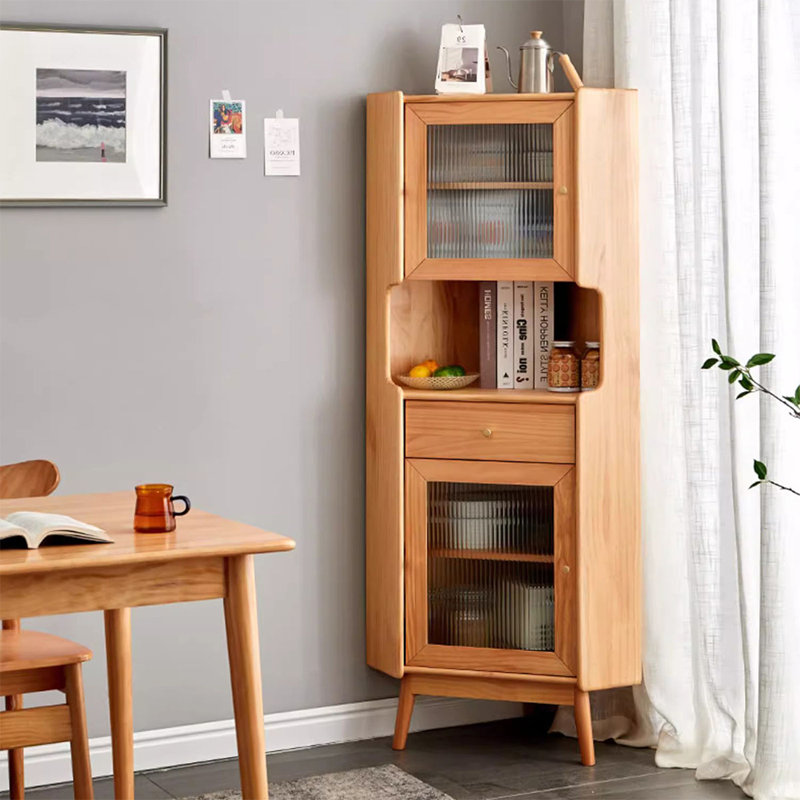 Armoire de coin en bois massif Burlywood