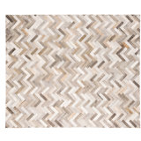 Espina Cowhide Geometric Area Rug in Gray