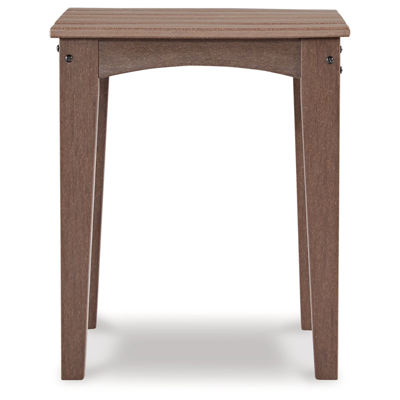 Emmeline Brown HDPE Square Outdoor End Table