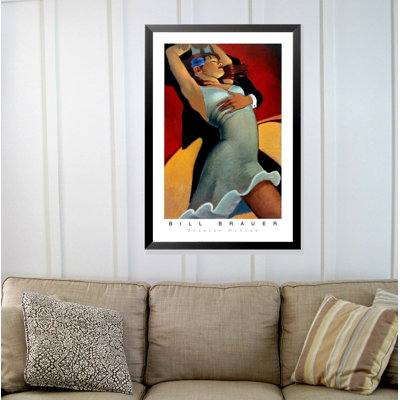 Scarlet Dancer - Couple Dancing par Bill Brauer - Reproduction d'art sur papier encadrée