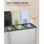 Kitchen Bin, 2×15 L/2×30 L/3×18 L Pedal Bin for Recycling and Waste, Colored Soft-Close Lid, Stainless Steel Bins with Removable Inner Buckets, Includes 15 Trash Bags-131659606-131659607