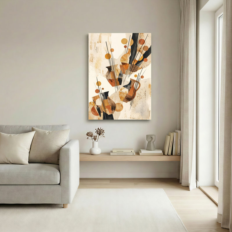 Art abstrait, art mural sur toile, ensemble de 1, H 48 po x l 32 po, Toile tendue