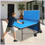 Ensemble de table de ping-pong pliable et portable pour jeux d'intérieur avec filet, 2 raquettes de tennis de table et 3 balles