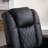 34.6" Wide Faux Leather Power Reclining Home Theater Seating Chair with Arm Storage&Dual Cup Holders&USB Charging Port&Ambient Lighting-1723909285