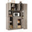 Garde-manger avec armoire latérale coulissante, tablettes de porte et tiroir-1683731679