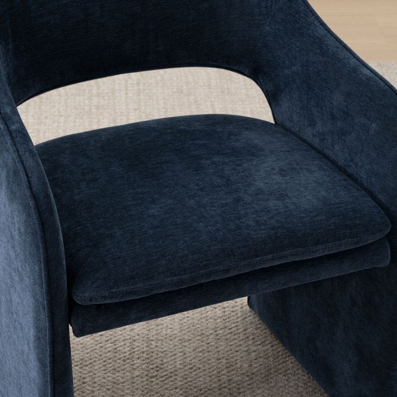 Chaise rembourrée 19 po en chenille, Bleu