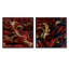 Bude - Ensemble de 2 collages carrés botaniques abstraits-101851166-101851165