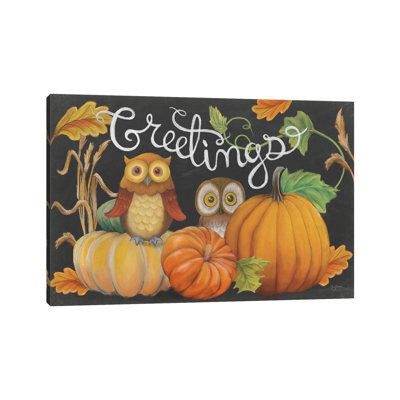 Harvest Owl I by Mary Urban - Wrapped Canvas Painting