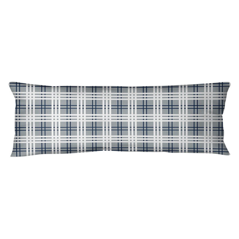 Polyester Medium Pillow, Gray/Navy/White, Microfiber
