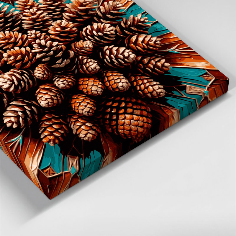 «Southwestern Plants Pinecone 174», art mural sur toile brune, H 16 po x l 20 po