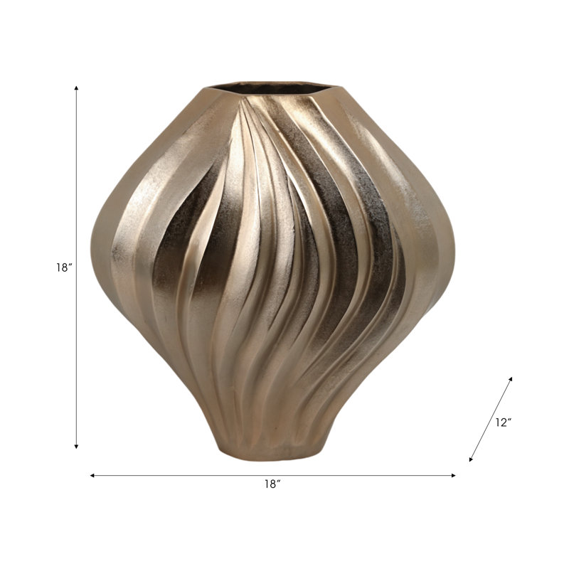 Racine Handmade Aluminum Table Vase, 18" H x 18" W x 12" D