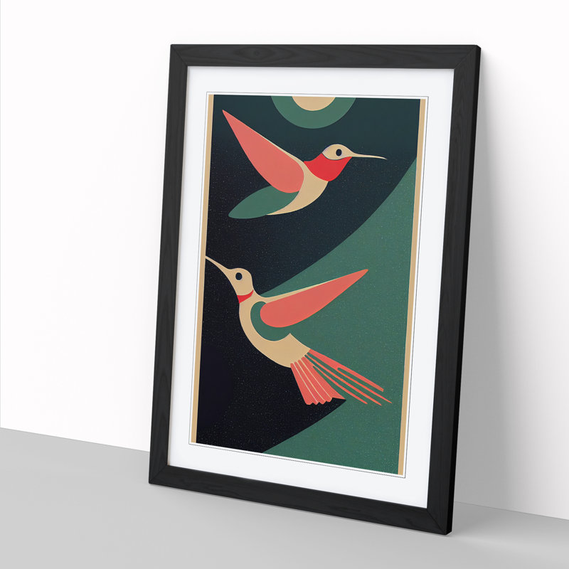 Siratro Hummingbird Abstract Vol.3 - Picture Frame Print, Black, 34cm H x 25cm W x 2cm D
