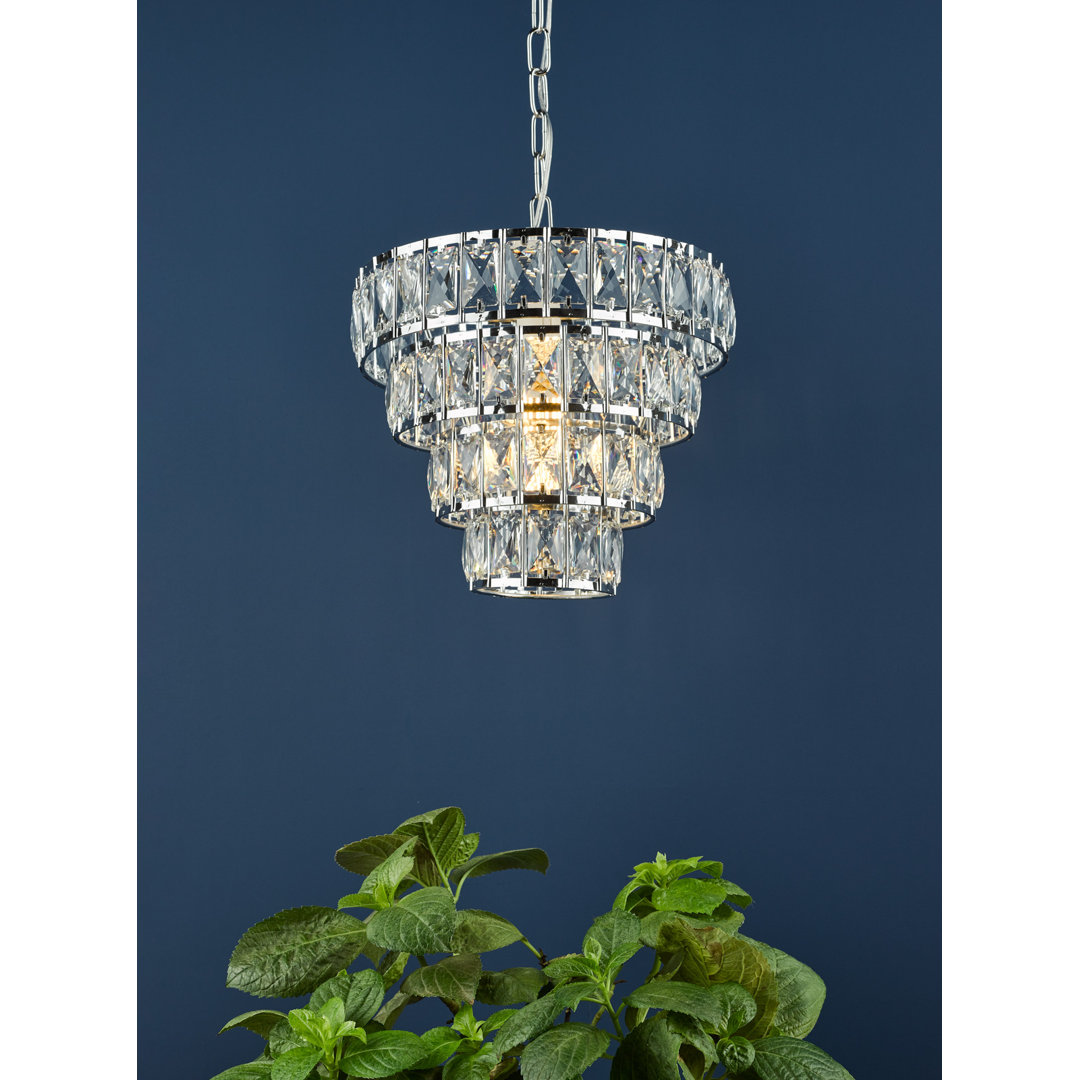 Cerys Single Pendant Polished Chrome and Crystal