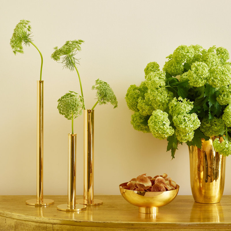 Small Gold Ceramic Footed Serving Bowl