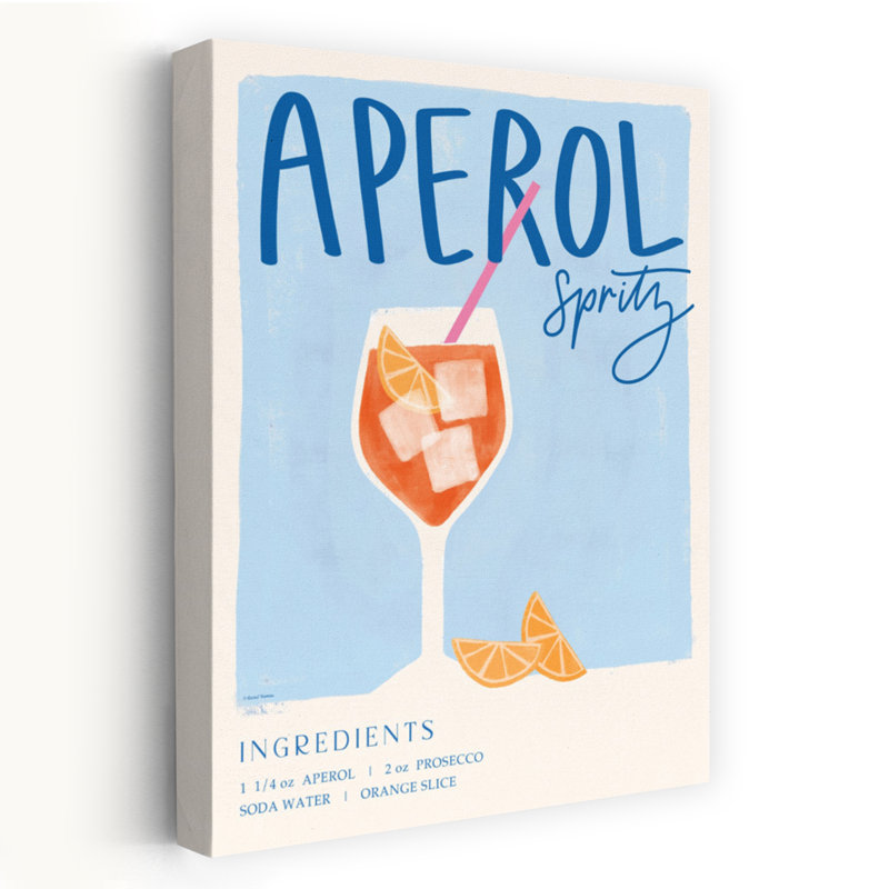 Illustration de cocktail Aperol Spirz - ingrédients de tranches de citron, H 60 po x l 40 po