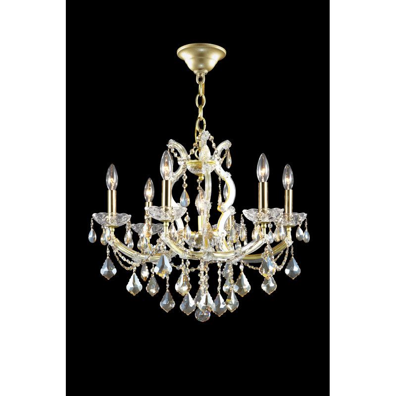 Maria Theresa 7 - Light Chandelier, Silver, Golden Teak, Chinese (K9)